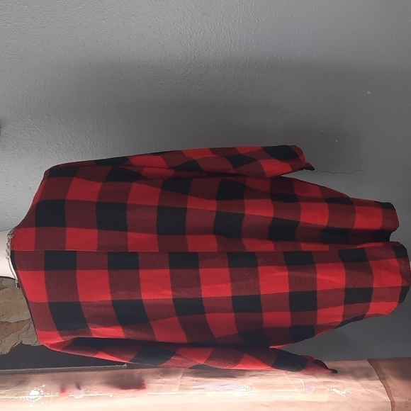 Buffalo Check Dolman Brushed Flannel Open front Cardigan - Picture 7 of 7